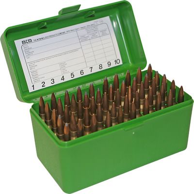 MTM AMMO CASE STD MAGNUM GREEN (50)